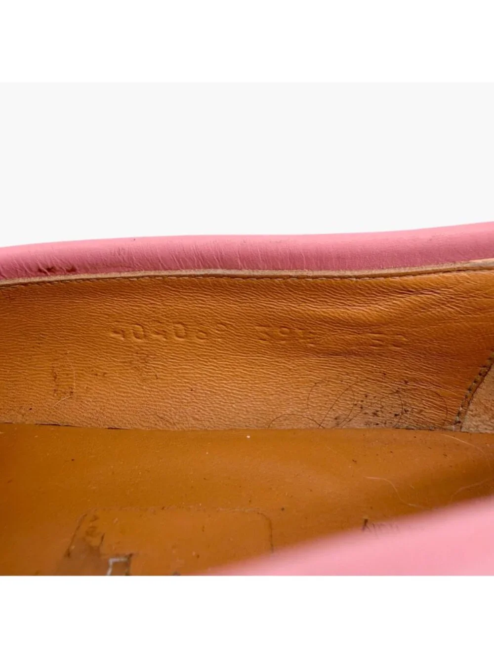 Gucci Jordaan Horsebit Loafers Pink Leather Size 39.5 US 9.5 Women's Flats